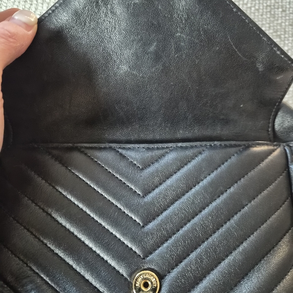 Yves Saint Laurent Black Leather Quilted Backpack